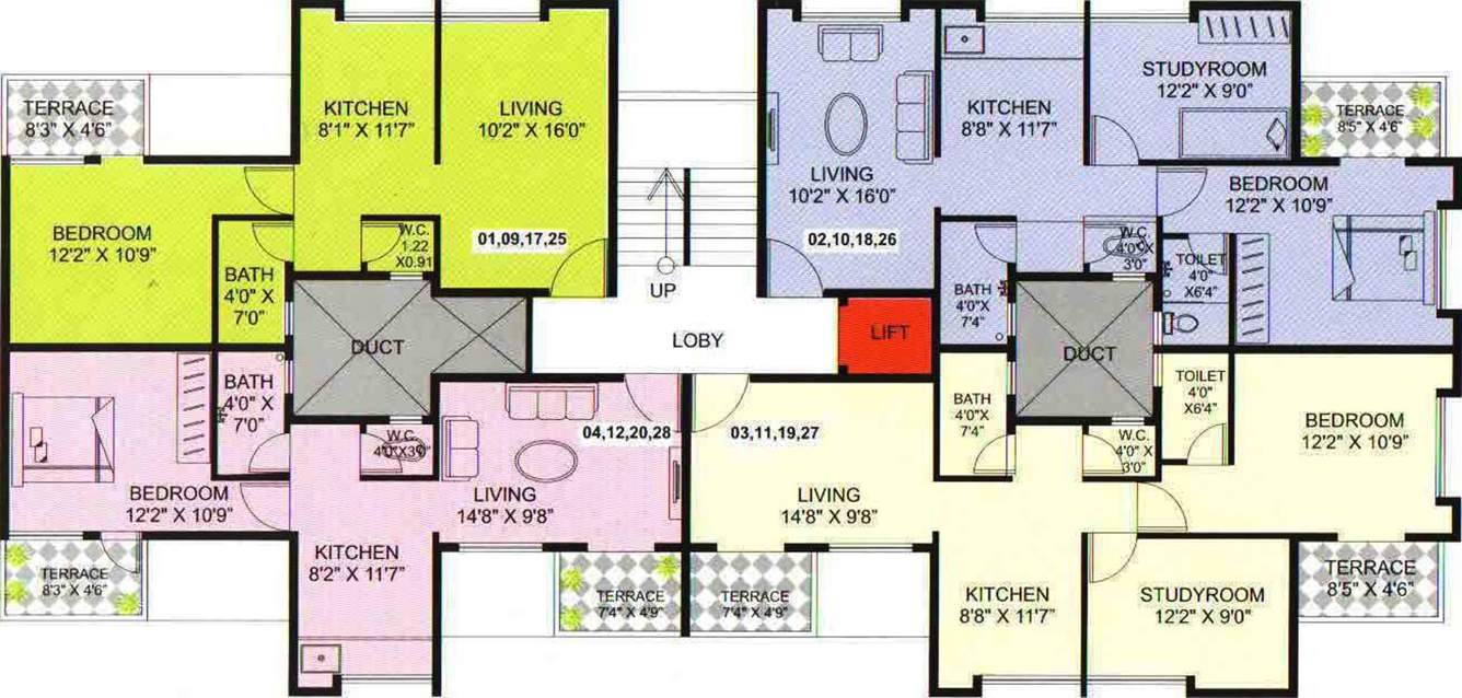  chintamani residency Chintamani Residency Odd Cluster Plan for 1st, 3rd, 5th & 7th Floor