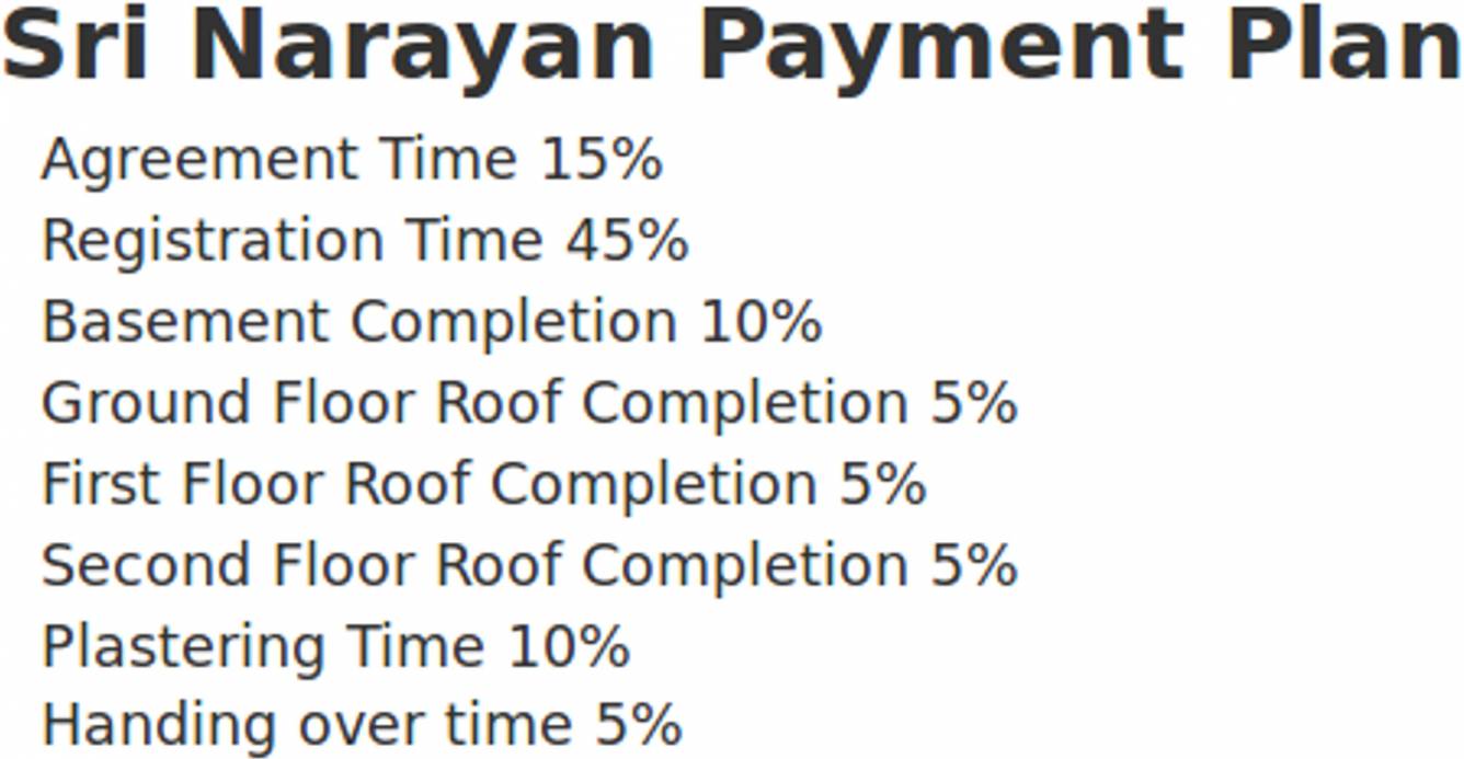 Images for Payment Plan of Sri Lakshmi Ram Constructions Narayana Payment Plan