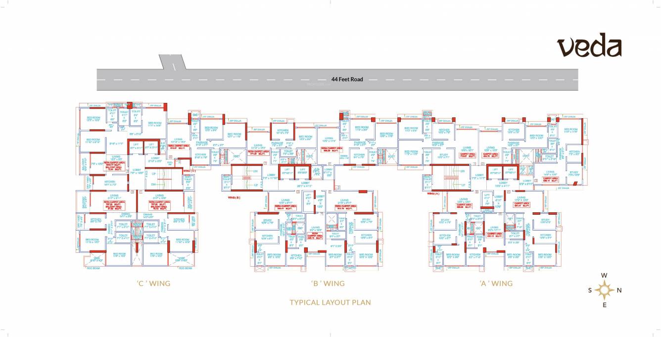 veda Veda Cluster Plan for typical Floor