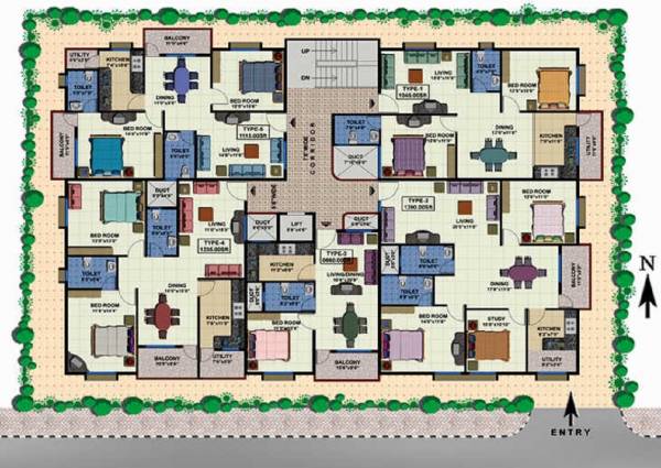  apartment Apartment Cluster Plan