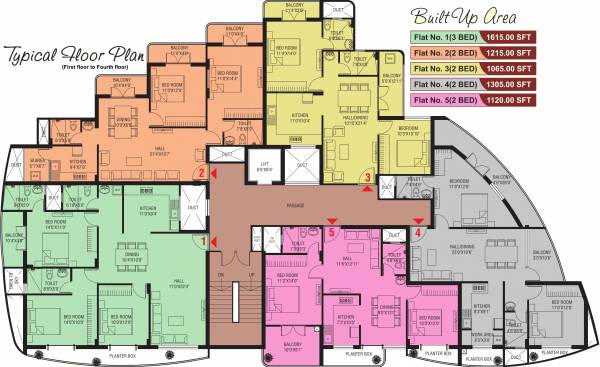 Bliss Cluster Plan from 1st to 4th Floor providence-builders-and-developers bliss Bliss Cluster Plan from 1st to 4th Floor
