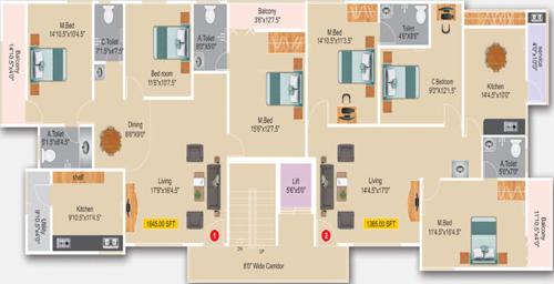  guru-krupa Guru Krupa Cluster Plan from 1st to 4th Floor