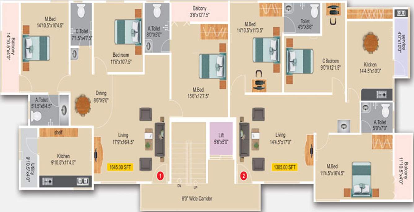 guru krupa Guru Krupa Cluster Plan from 1st to 4th Floor