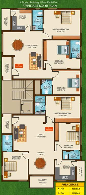 m r adithya developers sri icr enclave Sri ICR Enclave Cluster Plan from 1st to 4th Floor