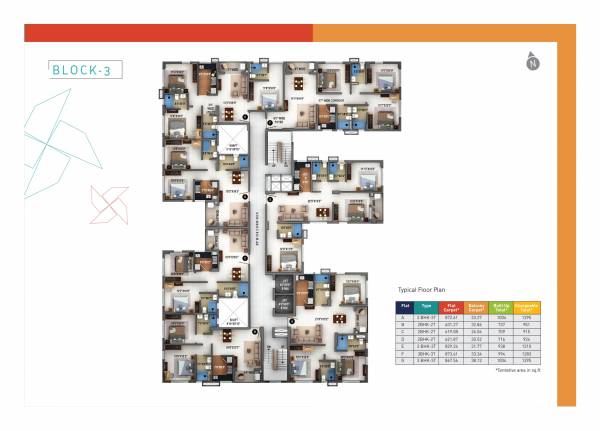 Block 3 Cluster Plan for Typical Floor windflower Block 3 Cluster Plan for Typical Floor