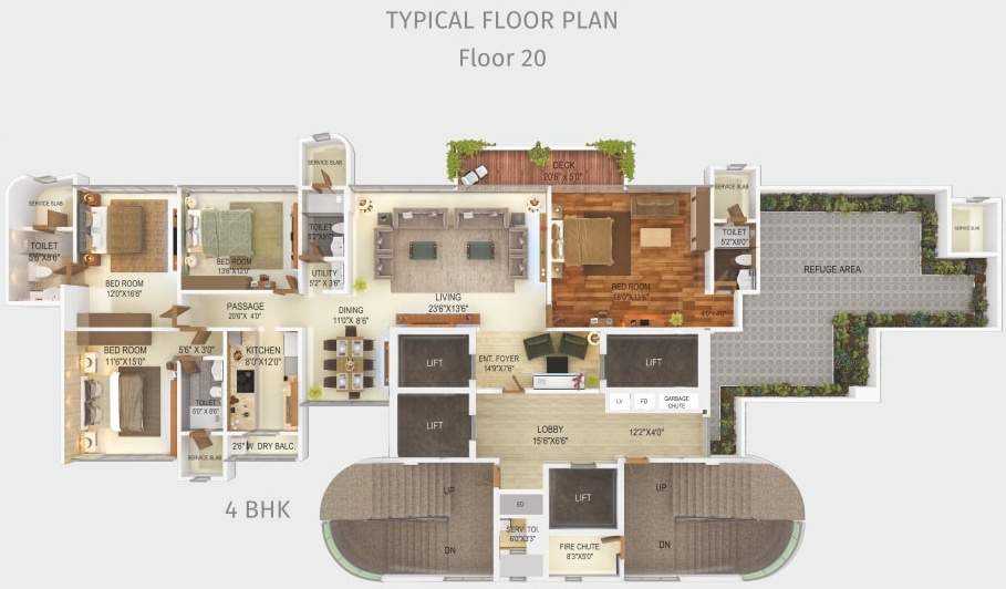  kshitij Typical 20 Floor Plan Of Tridhaatu Kshitij 
