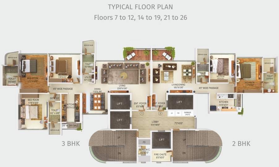  kshitij Typical Floor Plan From 7 to 12, 14 to 19, 21 to 26