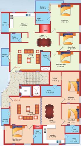 saffron-shelters peace-cottage Peace Cottage Cluster Plan from 1st to 4th Floor
