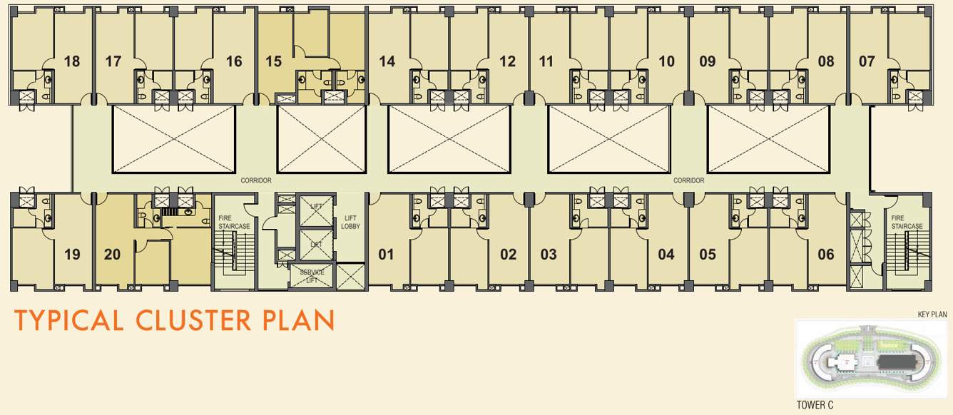 world trade center gift city WTC Studio Apartment Cluster Plan
