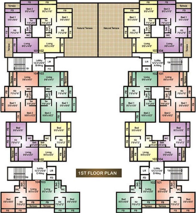 parth group smit Cluster Plan for 1st Floor