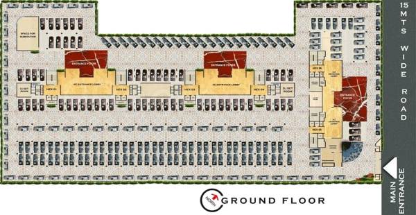 hex-corp blox Blox Cluster Plan Tower A, B & C for Ground Floor