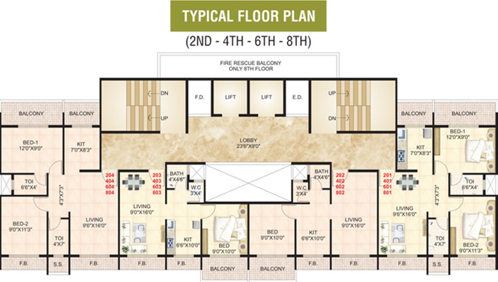 good luck heights Good Luck Heights Cluster Plan from 2nd, 4th, 6th, 8th Floor