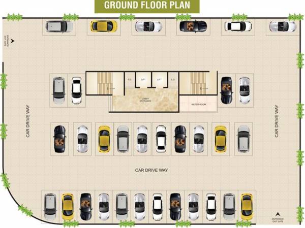 s-r-developers good-luck-heights Good Luck Heights Cluster Plan for ground Floor