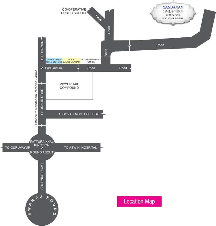 salim associates builders and developers nandanam paradise Location Plan