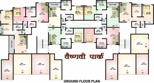  vaishnavi-park Wing A Cluster Plan for Ground Floor