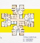 Raunak Bliss A1 & A3 Typical Cluster Plan  bliss Raunak Bliss A1 & A3 Typical Cluster Plan