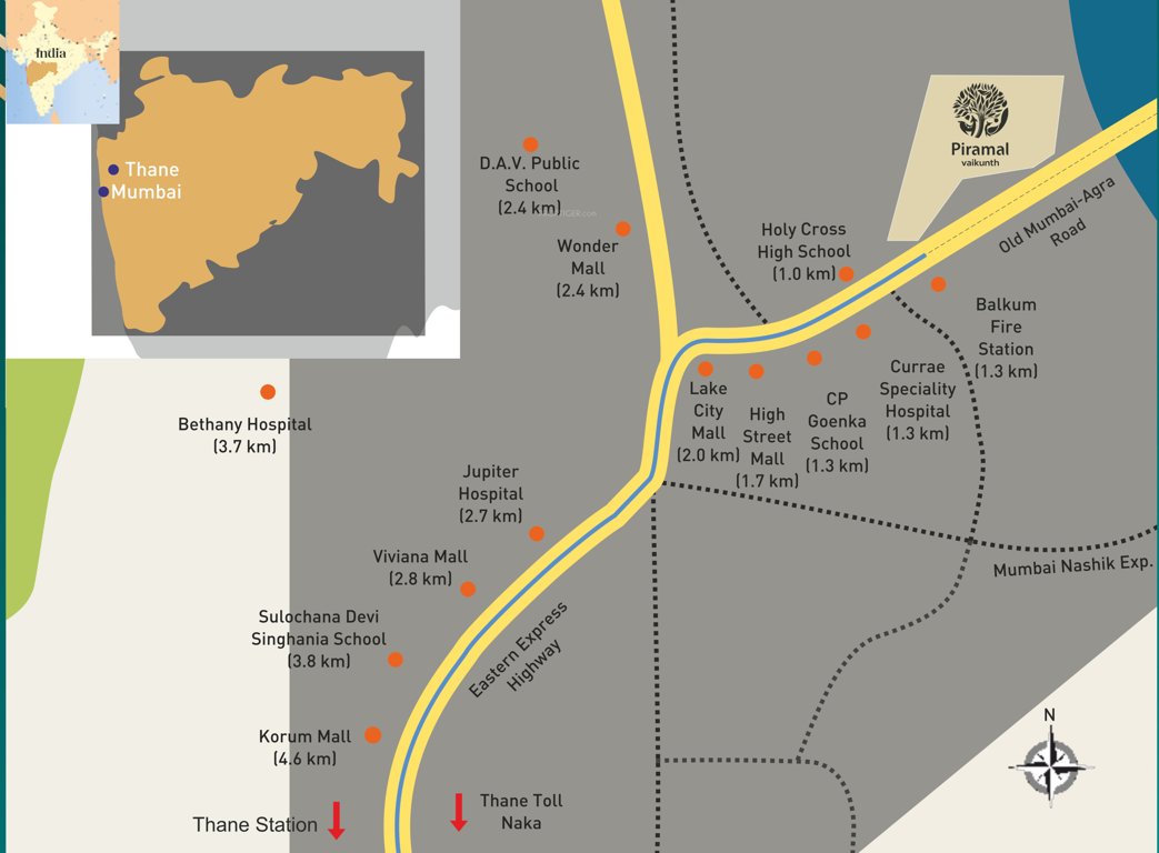  vaikunth signature plus collection Images for Location Plan of Piramal Vaikunth Cluster 1
