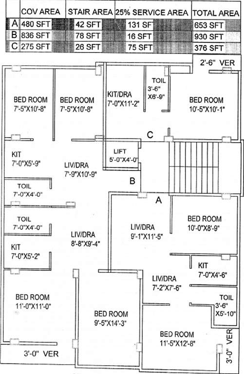 jinia developers santi bhavan Santi Bhavan Cluster Plan for 3rd Floor