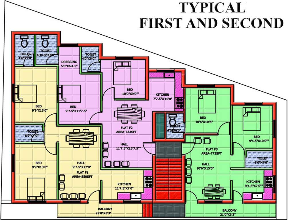 iniya illam constructions maruthi nagar Maruthi Nagar Cluster Plan from 1st to 2nd Floor