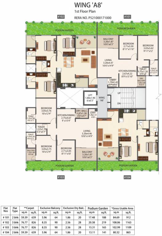  29 gold coast Wing A7 Cluster Plan