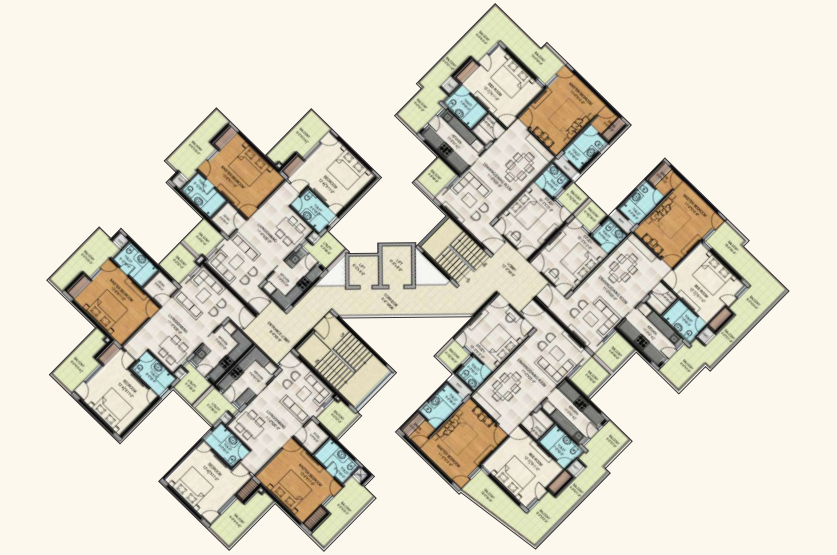  apartments Block E Cluster Plan