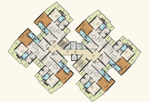  apartments Block F Cluster Plan