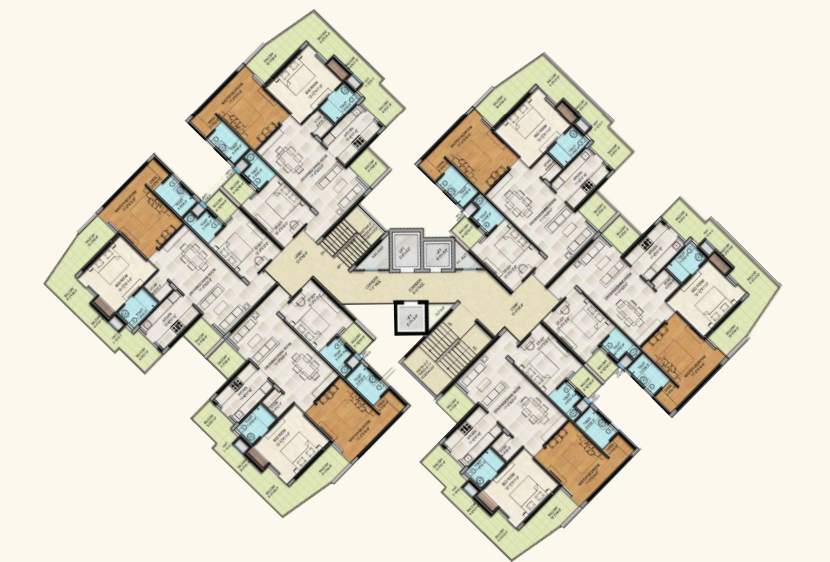  apartments Block F Cluster Plan