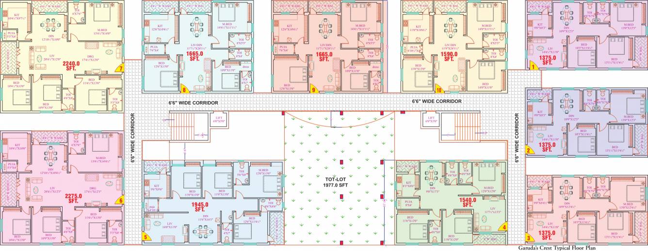  crest Crest Cluster Plan from 1st to 5th Floor