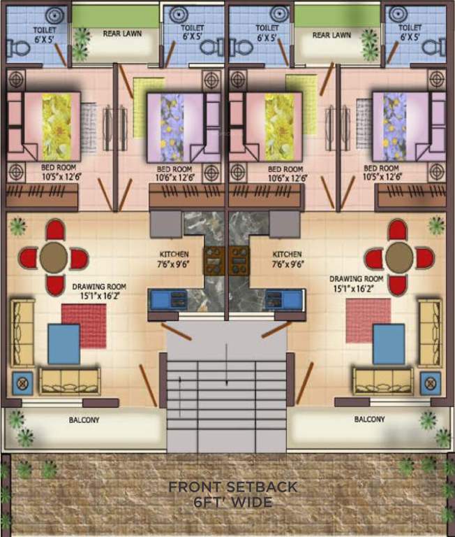  homes Images for Cluster Plan of Comfy Homes