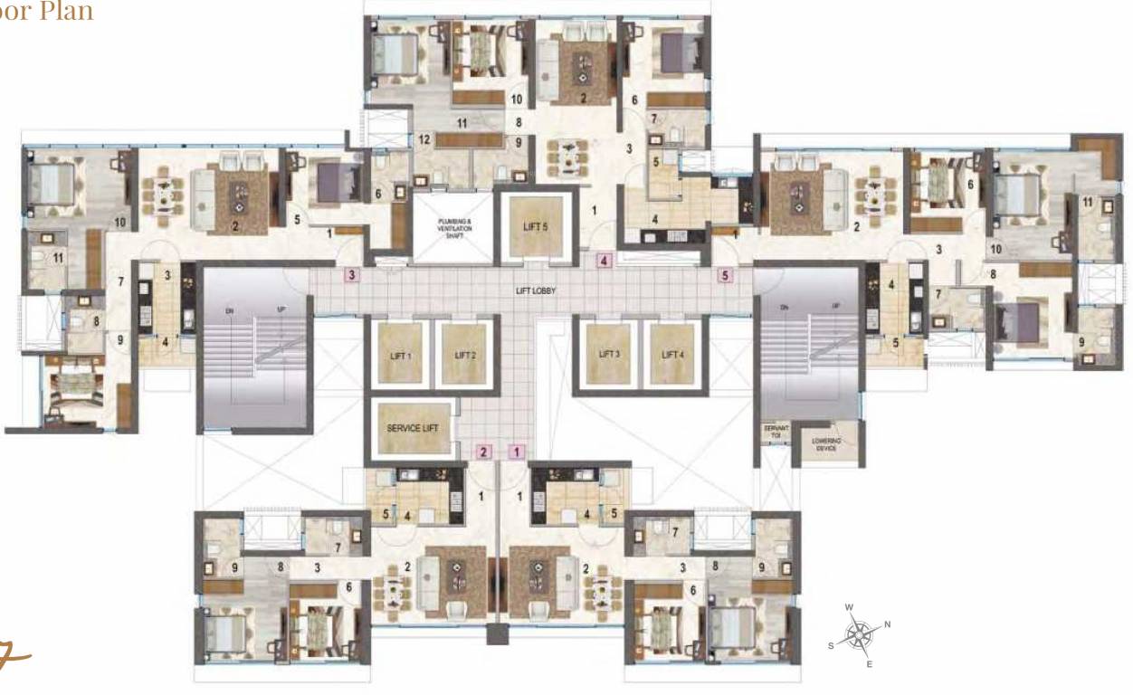  salsette 27 Tower A Cluster Plan