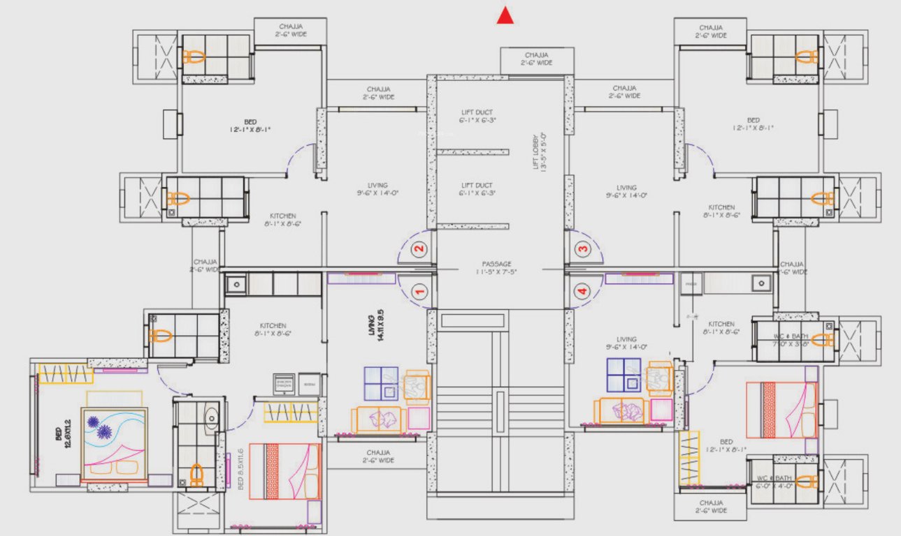 heights bldg 2 Bldg 2 D Wing Kings Heights Cluster Plan