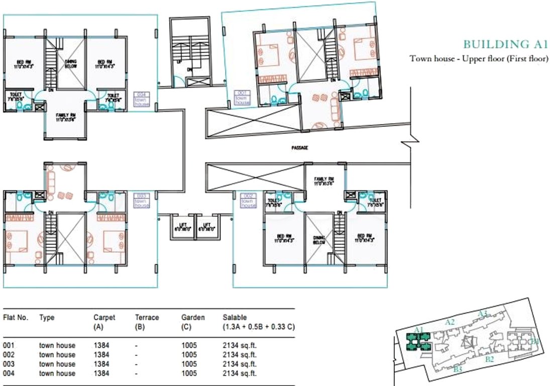  sucasa Tower A1, B1 Cluster Plan for 1st Upper Floor