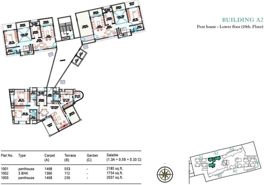  sucasa Tower A2, B2 Cluster Plan for 10th Lower Floor