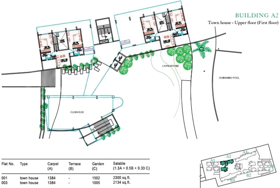  sucasa Tower A2, B2 Cluster Plan for 1st Upper Floor