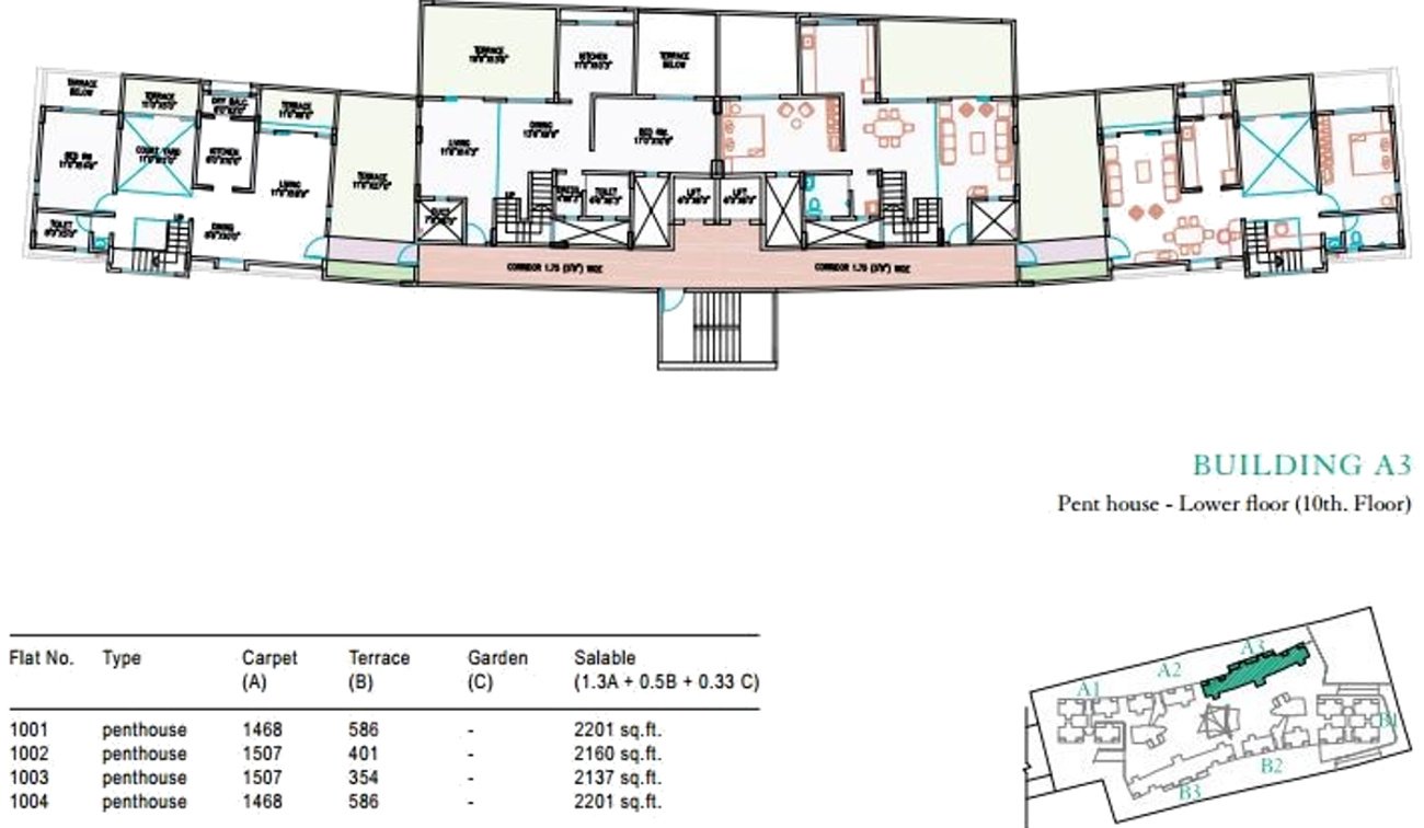 sucasa Tower A3, B3 Cluster Plan for 10th Lower Floor