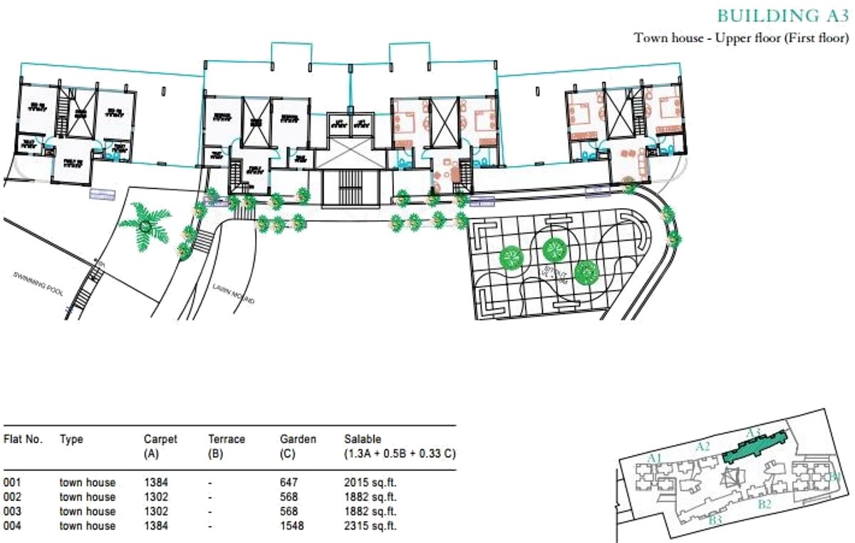  sucasa Tower A3, B3 Cluster Plan for 1st Upper Floor