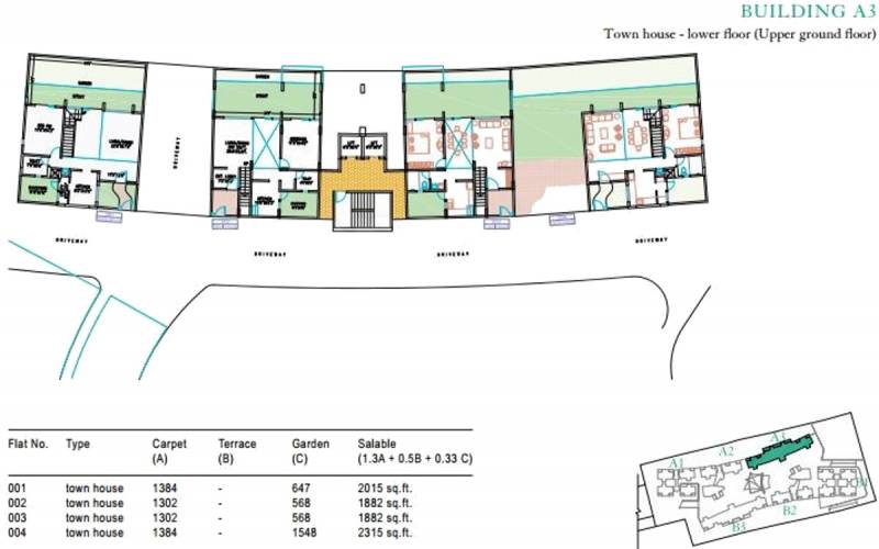  sucasa Tower A3, B3 Cluster Plan for Upper Ground Floor