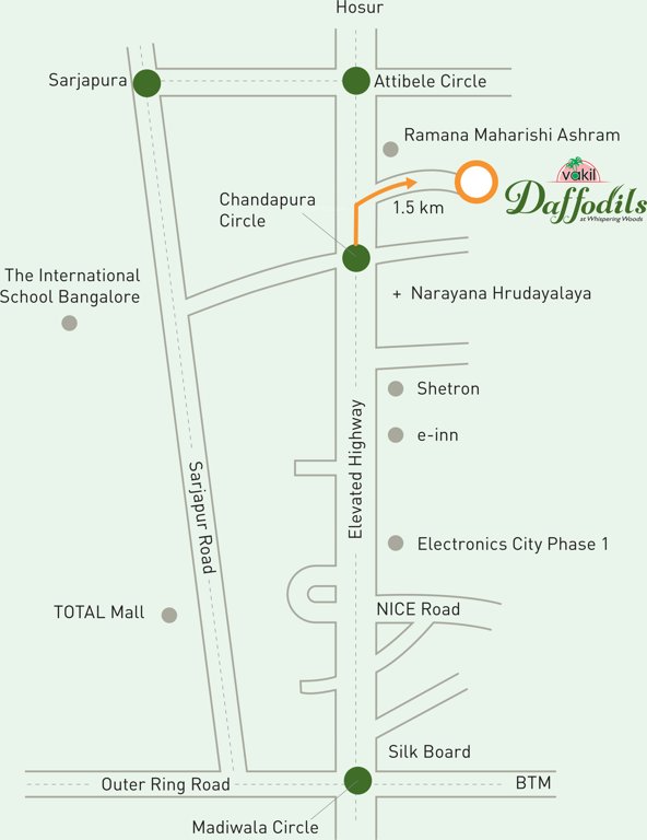  daffodils Images for Location Plan of Vakil Daffodils