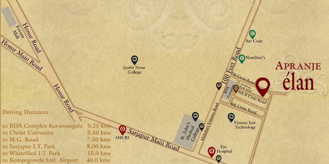 elan Images for Location Plan of Apranje Elan
