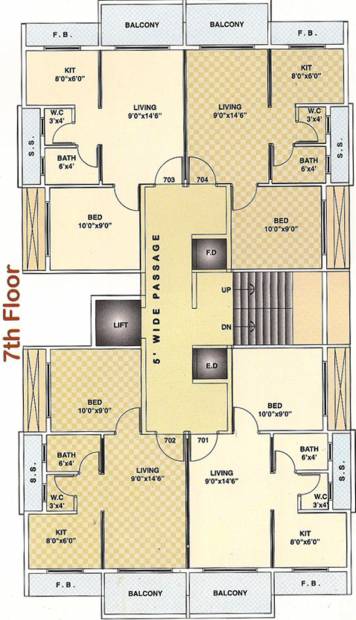 1 BHK Cluster Plan Image - Ashiana Group Elite Residency for sale at ...
