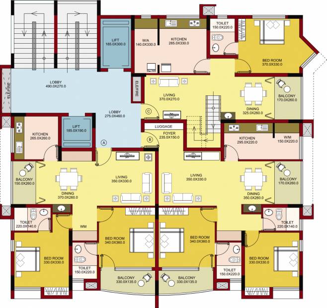  seafort Seafort Cluster Plan from 1st to 16th Floor