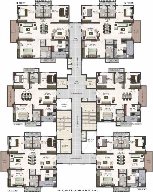 2, 3 BHK Cluster Plan Image - Aparna Constructions Serene Park for sale ...