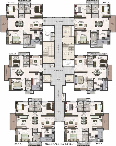 2, 3 BHK Cluster Plan Image - Aparna Constructions Serene Park for sale ...