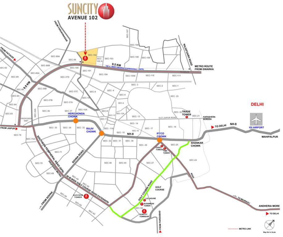 avenue 102 Images for Location Plan of Suncity Avenue 102