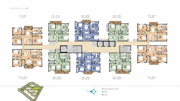  one-city Tower C Typical Cluster Plan