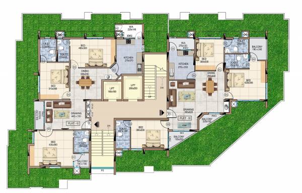  blue-castle Blue Castle Cluster Plan For 11th Floor