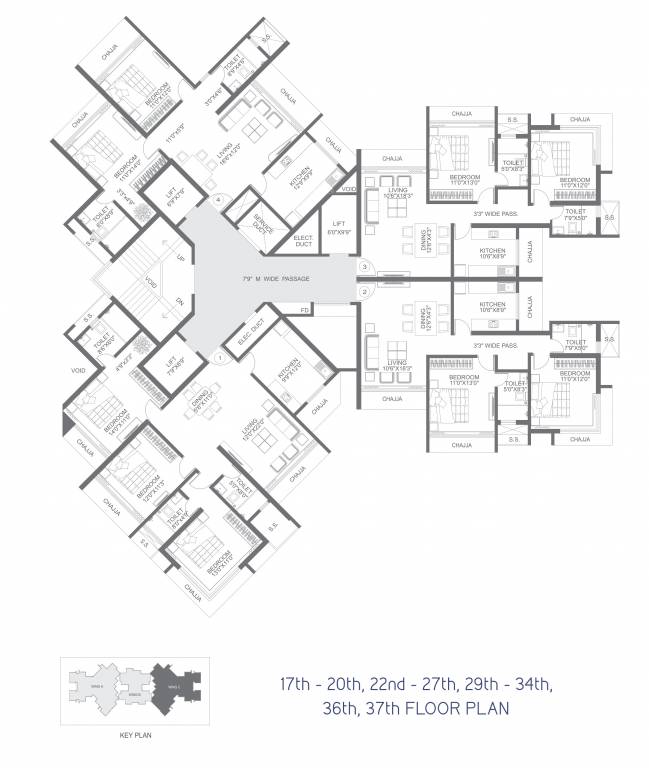  eclat Wing C Cluster Plan from 17th to 37th Floor
