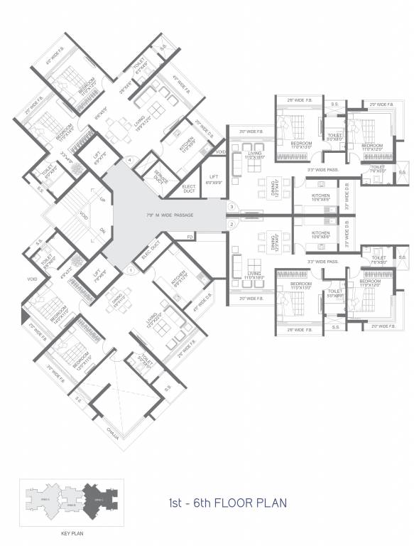  eclat Wing C Cluster Plan from 1st to 6th Floor