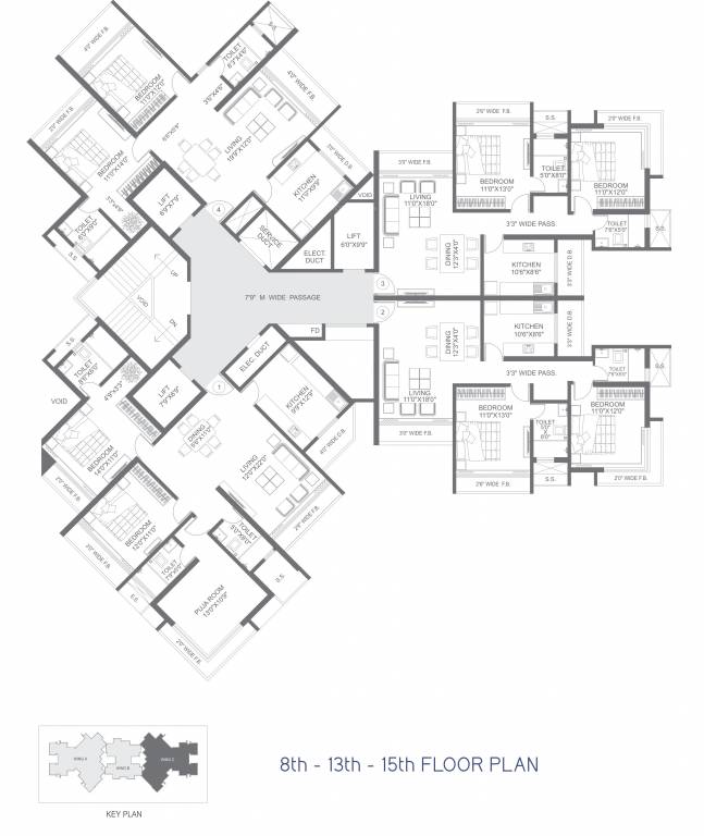  eclat Wing C Cluster Plan from 8th to 15th Floor