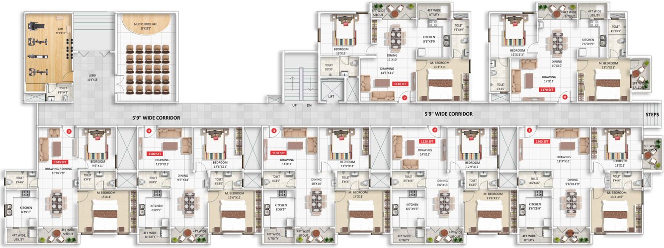 daffodils Images for Cluster Plan of Saroj Daffodils